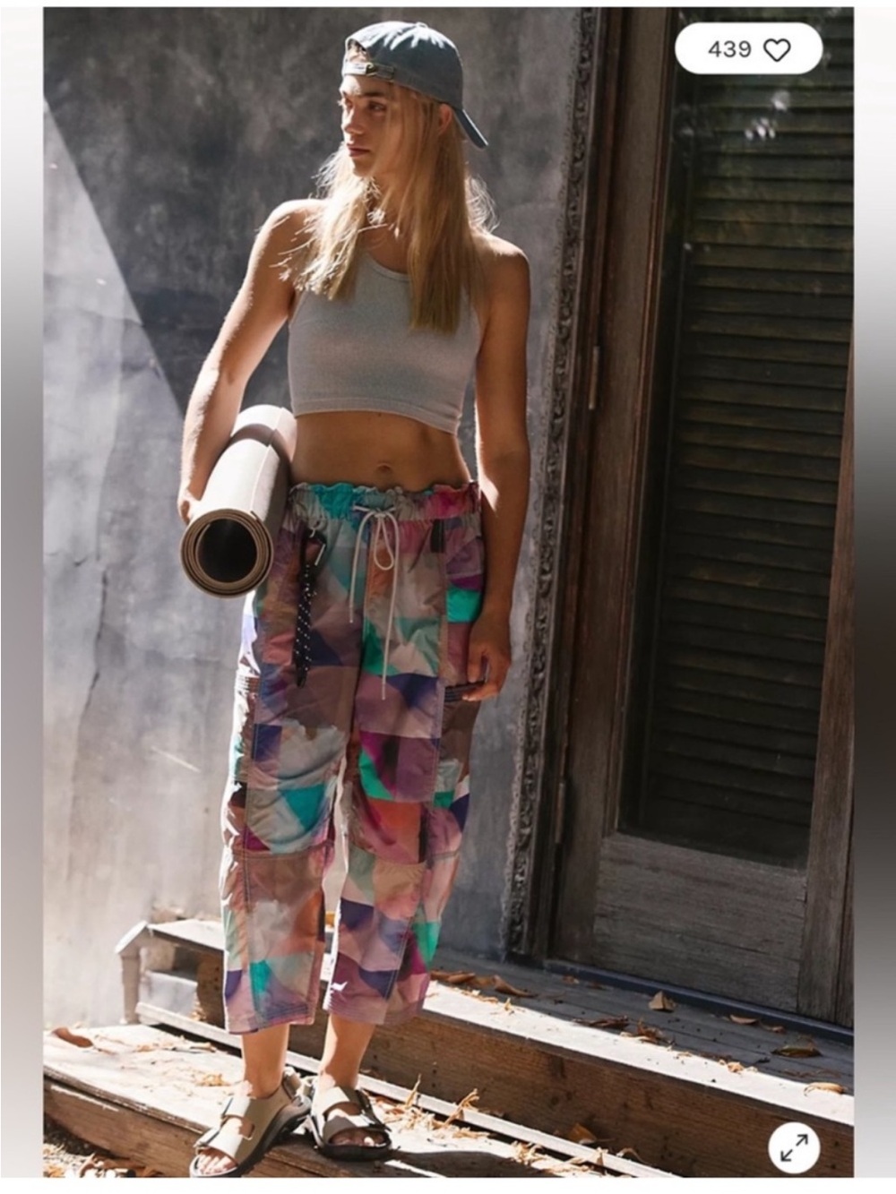 Free people movement in the wild hike pants multicolored barrel fit